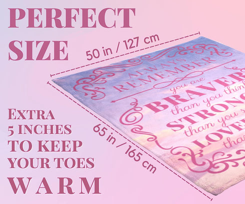 Throw Blanket - Get Well Gift for After Surgery, Cancer Gifts for Women,Chemo Patients |  You are Braver Than You Think